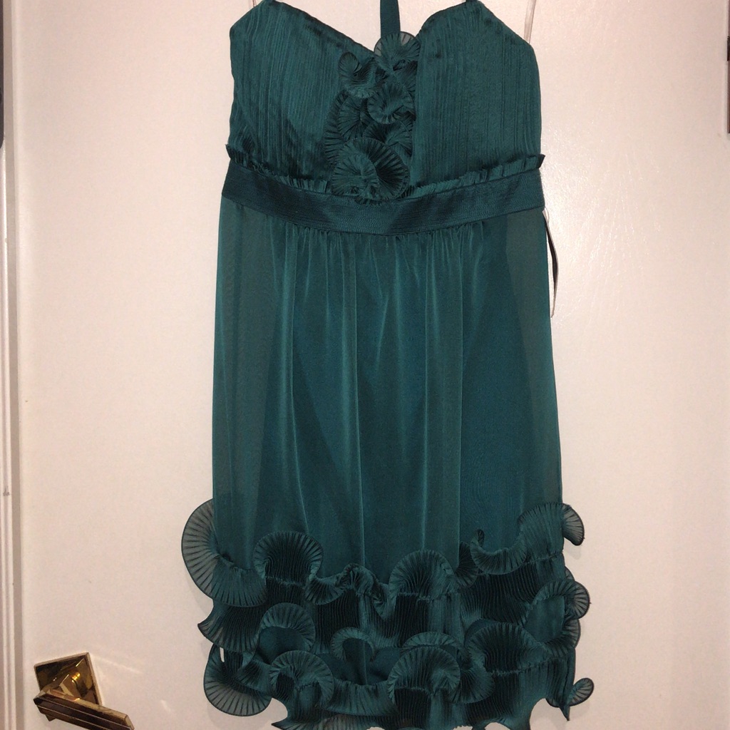 Phoebe Couture Chiffon Strapless Dress W/ Halter